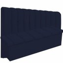 Ver imagem 2 de Kit Cabeceira Kiara+ Calçadeira Kiara King 195 CM Suede Azul Marinho - D A Decor