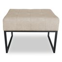 Ver imagem 3 de Puff Lisa Suede Bege Base Metálica Industrial Preto - Pallazio