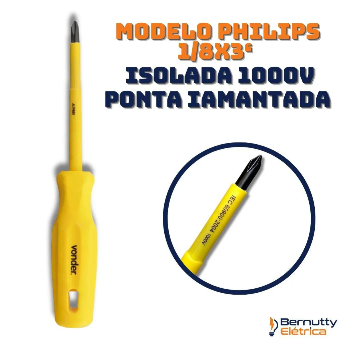 Kit Chave Born Vonder Isolada 1000v Fenda Philips Imantada - 2