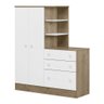 Guarda Roupa Roupeiro com Cômoda Doce Sonho Qmovi Carvalho Branco - 1