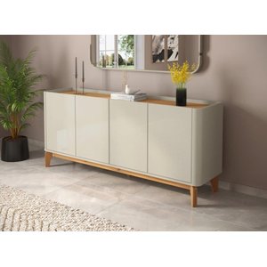 Buffet / Balcão Fl 4 Portas Estilo Retrô 1.80m Cor Off White / Cinamomo