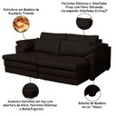 Ver imagem 3 de Sofá Decorativo Sala de Estar Marselha Retratil Manual 4 Lugares 250cm Couro Marrom - Mozzelar