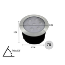 Ver imagem 2 de 2 Luminárias Balizadores Spot Led Smd em Pvc de 7w Luz Branco Quente de Embutir em Piso Chão Solo Gr