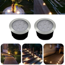 Ver imagem 1 de 2 Luminárias Balizadores Spot Led Smd em Pvc de 7w Luz Branco Quente de Embutir em Piso Chão Solo Gr