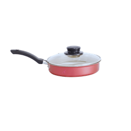 Frigideira Antiaderente Nº 20 Com Tampa de Vidro Luz Nobre Frigideira Reta com tampa de vidro Creme - 1