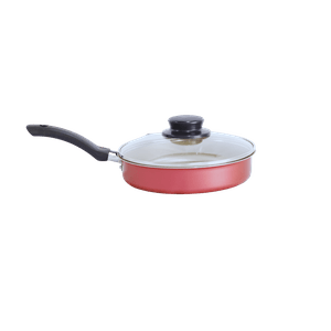 Frigideira Antiaderente Nº 20 Com Tampa de Vidro Luz Nobre Frigideira Reta com tampa de vidro Creme