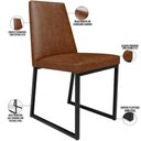 Ver imagem 4 de Kit 04 Cadeiras Decorativas Estofada Para Sala de Jantar Dafne L02 Couríssimo Marrom - Lyam 