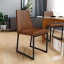 Ver imagem 3 de Kit 04 Cadeiras Decorativas Estofada Para Sala de Jantar Dafne L02 Couríssimo Marrom - Lyam 