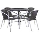 Ver imagem 2 de Jogo 4 Cadeiras Floripa e Mesa Com Tampo Tramado em Alumínio Piscina, Área, Jardim Trama Original