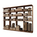 Ver imagem 2 de Guarda-Roupas Closet Modulado Alasca 240cm 4 Peças com 12 Prateleiras Freijó Carraro