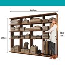 Ver imagem 7 de Guarda-Roupas Closet Modulado Alasca 240cm 4 Peças com 12 Prateleiras Freijó Carraro