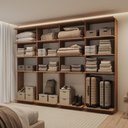 Ver imagem 1 de Guarda-Roupas Closet Modulado Alasca 240cm 4 Peças com 12 Prateleiras Freijó Carraro