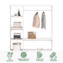 Ver imagem 3 de Guarda Roupa Infantil Madeira Closet sem Portas com Cabideiro Rafael Branco Idimex