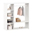 Ver imagem 6 de Guarda Roupa Infantil Madeira Closet sem Portas com Cabideiro Rafael Branco Idimex