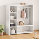 Ver imagem 2 de Guarda Roupa Infantil Madeira Closet sem Portas com Cabideiro Rafael Branco Idimex