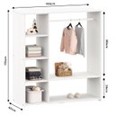 Ver imagem 4 de Guarda Roupa Infantil Madeira Closet sem Portas com Cabideiro Rafael Branco Idimex