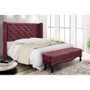 Ver imagem 5 de Cabeceira Cama Box Queen 160cm e Recamier Vicenza Veludo Vinho S04 - D'Rossi