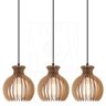 Pendente Luminária Desmontada Nacar Madeira Mdf 3 Unidades Cor:rústico - 4