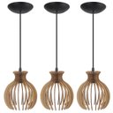 Ver imagem 1 de Pendente Luminária Desmontada Nacar Madeira Mdf 3 Unidades Cor:rústico