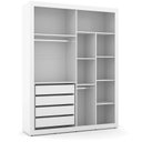 Ver imagem 5 de Berço Americano com Capitonê New Boucle e Guarda Roupa Tutto New 4 Portas Branco Acetinado - Matic
