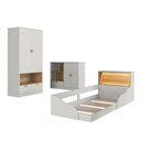 Ver imagem 2 de Cama Infantil Montessoriana com Led Guarda Roupa e Cômoda Cor:arenas com Mel