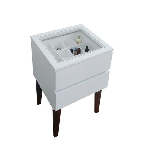 Mesa de Cabeceira Penteadeira Mesa Lateral de Apoio Branco Laca