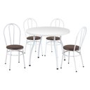 Ver imagem 1 de Conjunto Mesa de Jantar Redonda 90cm com 4 Cadeiras Multimóveis Cr50135 Branco/marrom
