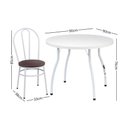 Ver imagem 2 de Conjunto Mesa de Jantar Redonda 90cm com 4 Cadeiras Multimóveis Cr50135 Branco/marrom