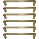 Ver imagem 1 de Kit 6 Puxadores Oeiras 13,5cm Dourado Fosco Torralba Gavetas Roupeiros Armários Cozinha