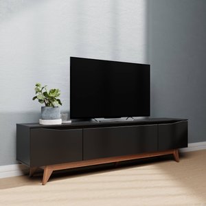 Rack para Tv até 75 Polegadas Flynt (185cm) - Natural C/ Preto