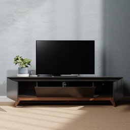 Rack para Tv até 75 Polegadas Flynt (185cm) - Natural C/ Preto - 4