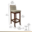 Ver imagem 3 de Kit 5 Banquetas Alta para Balcão Nice em Madeira Matelassê Suede Bege Ccs