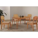 Ver imagem 5 de Conjunto: Mesa de Cozinha Havana Tampo Curvo 120cm+4 Cadeiras Havana Naturale - Linho Bege - Rufato
