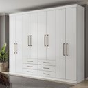 Ver imagem 2 de Guarda Roupa Casal 8 Portas 6 Gavetas Master Branco Brilho - Santos Andirá