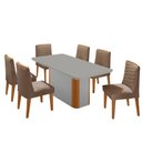Ver imagem 2 de Mesa de Jantar Isadora 180cm Tampo Mdf Vidro com 6 Cadeiras Eloise