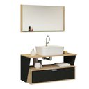 Ver imagem 2 de Conjunto Siena Gabinete Banheiro 80cm com Cuba e Espelheira:preto