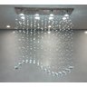 Lustre para Mesa de Jantar de Cristal Tipo Onda Base de Inox 70x20cm com 70cm de Altura - 4