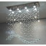Lustre para Mesa de Jantar de Cristal Tipo Onda Base de Inox 70x20cm com 70cm de Altura - 5