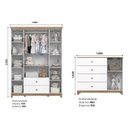 Ver imagem 4 de Conjunto Quarto de Bebê Guarda Roupa 4 Portas e Cômoda com Vidro Aconchego Branco/Jequitibá