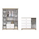 Ver imagem 5 de Conjunto Quarto de Bebê Guarda Roupa 4 Portas e Cômoda com Vidro Aconchego Branco/Jequitibá