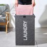 Cesto Roupa Suja Organizador Multiuso Dobravel Roupeiro Lavanderia Quarto Banheiro com Tampa Portati - 3