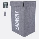 Ver imagem 1 de Cesto Roupa Suja Organizador Multiuso Dobravel Roupeiro Lavanderia Quarto Banheiro com Tampa Portati
