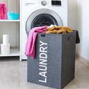 Ver imagem 2 de Cesto Roupa Suja Organizador Multiuso Dobravel Roupeiro Lavanderia Quarto Banheiro com Tampa Portati
