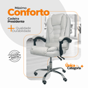 Ver mais imagens de Kit 2 Cadeiras de Escritório Presidente Reclinável - Branco