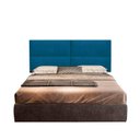 Ver imagem 2 de Cabeceira Viuva ou Solteirão em Cruz Estofada Suspensa para Quarto - 128 Cm - Azul Suede