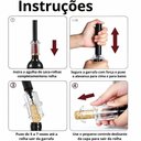 Ver imagem 5 de Saca Rolhas a Vácuo Manual para Vinho Abridor de Garrafa Aço Inox Corpo Transparente Bar