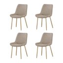 Ver imagem 1 de Kit 4 Cadeiras de Jantar Estrutura em Aco Carbono Nobre Bronze Estofado em Linho Conforto - Bege