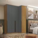 Ver imagem 1 de Guarda Roupa Canto Reto 4 Portas Mdf Altezza Trend Belmax:freijó/titânio