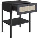 Ver imagem 4 de Cabeceira Casal Queen 160cm e 2 Mesas Laterais 1 Gaveta Madeira Moss A03 Nero Preto- Lyam Decor