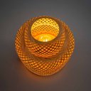 Ver imagem 2 de Luminária de Mesa Bali Abajur Fibra Bambu Base Madeira 1xe27 Boho Rústico St3270